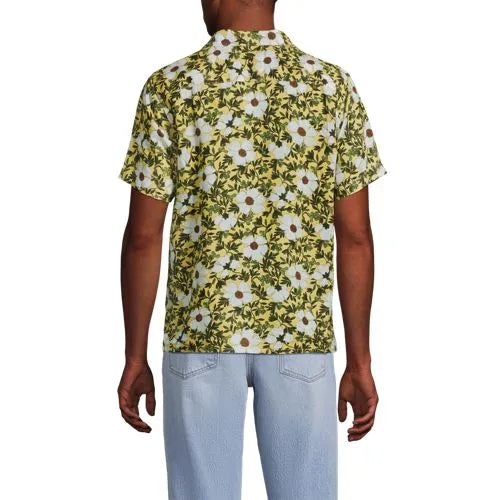 Men's Short Sleeve Linen Hawaiian Camp Collar Shirt