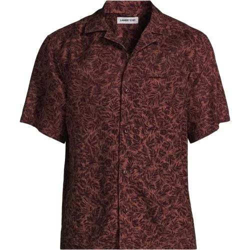 Men's Short Sleeve Linen Hawaiian Camp Collar Shirt