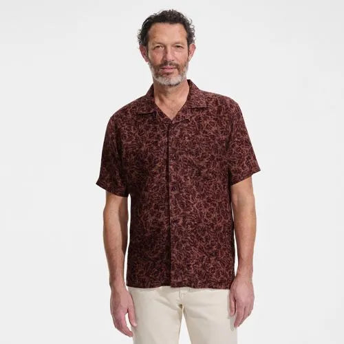 Men's Short Sleeve Linen Hawaiian Camp Collar Shirt
