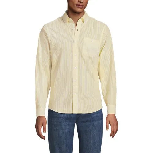 Men's Long Sleeve Seersucker Shirt