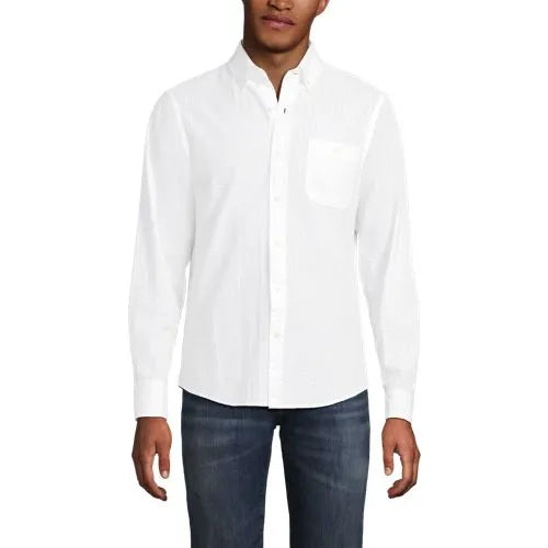 Men's Long Sleeve Seersucker Shirt