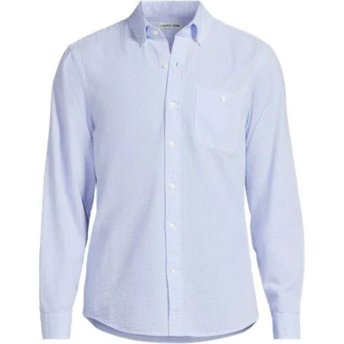 Men's Long Sleeve Seersucker Shirt
