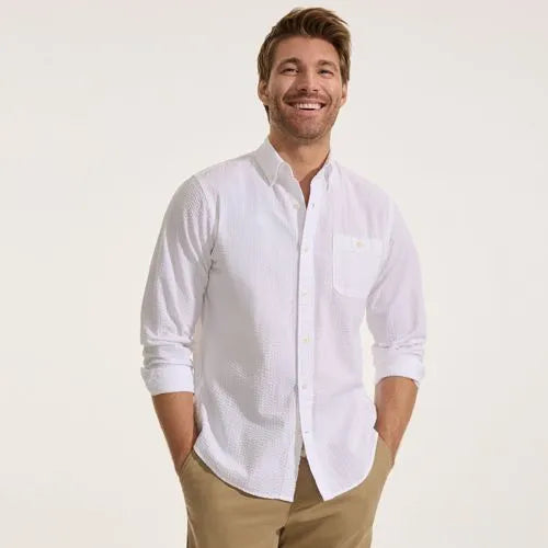 Men's Long Sleeve Seersucker Shirt