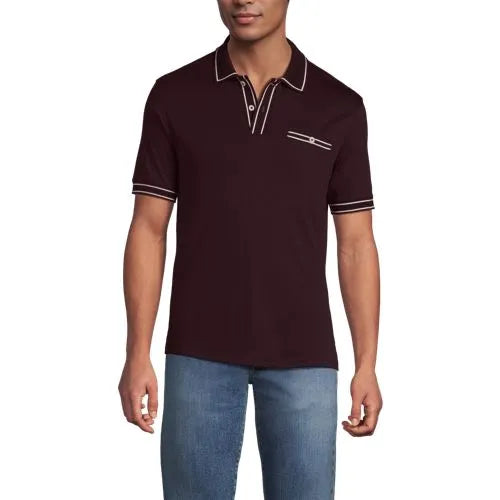 Men's Short Sleeve Tipped Welt Pocket Supima Polo