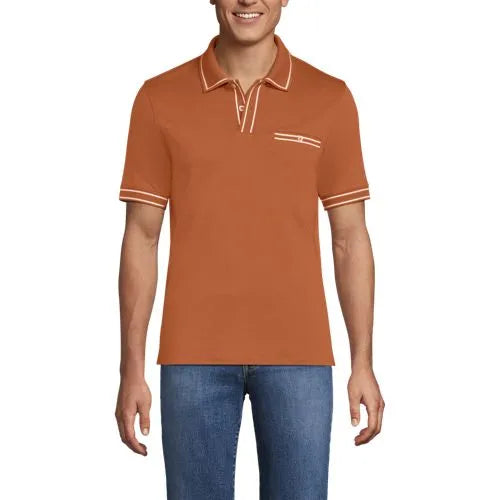 Men's Short Sleeve Tipped Welt Pocket Supima Polo