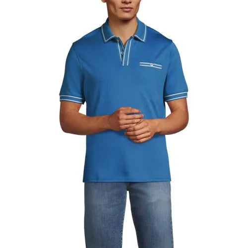 Men's Short Sleeve Tipped Welt Pocket Supima Polo