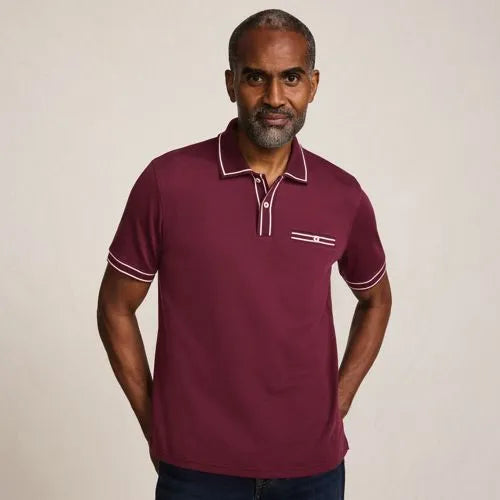 Men's Short Sleeve Tipped Welt Pocket Supima Polo