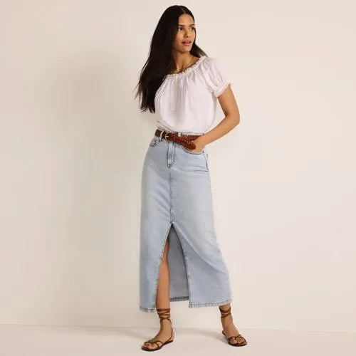 Women's Soft Denim Maxi Skirt