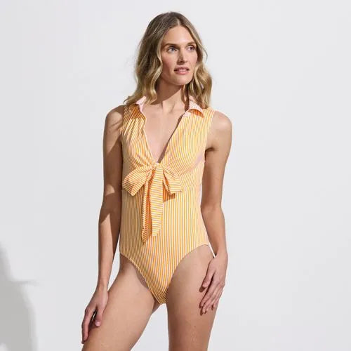 Women's Polo High Leg One Piece Swimsuit