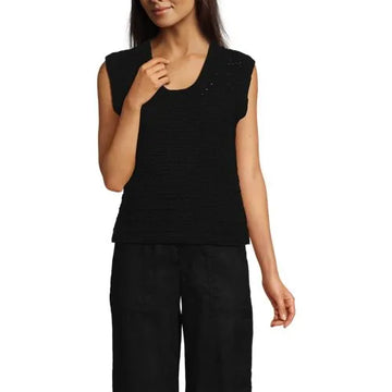 Women's Blend Texture U Neck Vest Sweater