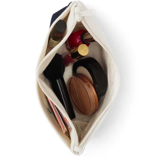 Embroidered Zipper Canvas Pouch