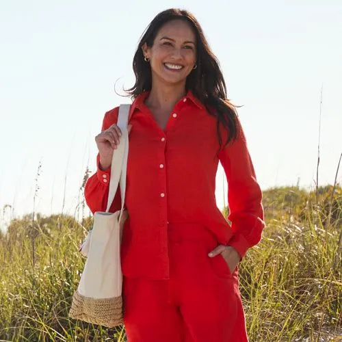 Women's Linen Long Sleeve Feminine Shirt