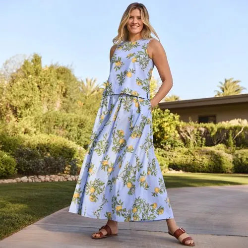 Women's Poplin Godet Maxi Skirt - Set Bottom