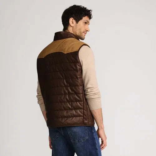 Men's Faux Leather Western Insulated Vest