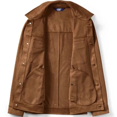 Unisex Faux Suede Trucker Jacket