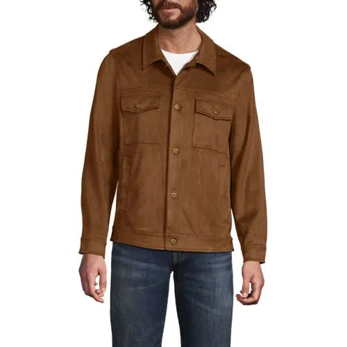 Unisex Faux Suede Trucker Jacket