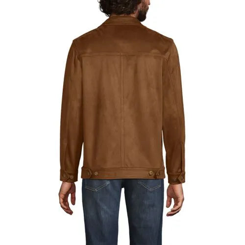 Unisex Faux Suede Trucker Jacket