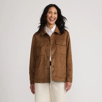 Unisex Faux Suede Trucker Jacket