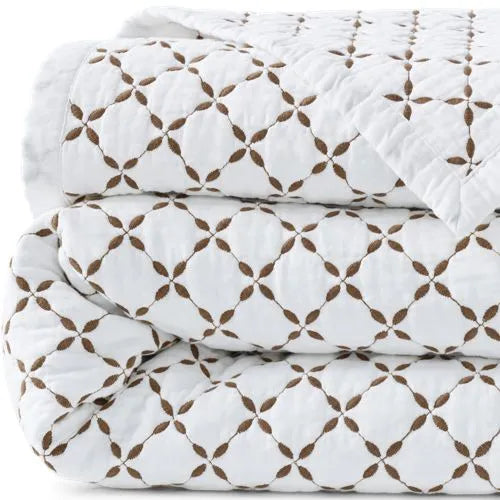 Embroidered Diamond Double Voile Quilt