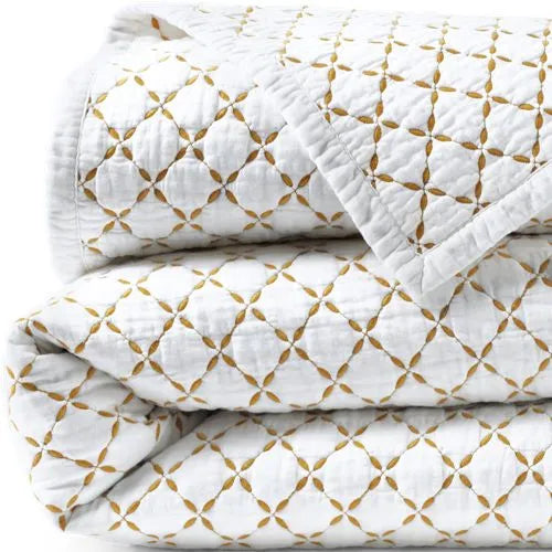 Embroidered Diamond Double Voile Quilt