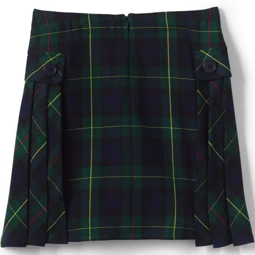 Girls Above the Knee Plaid Side Pleat Skort