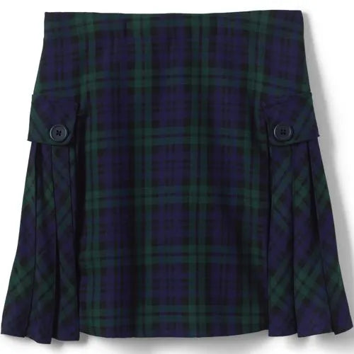Girls Above the Knee Plaid Side Pleat Skort
