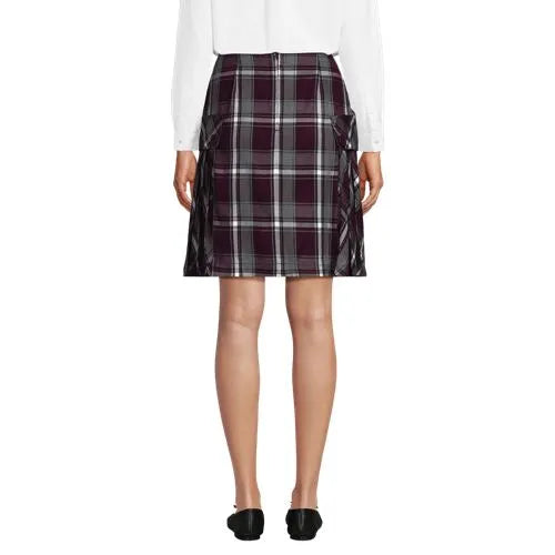 Women's Above the Knee Plaid Side Pleat Skort