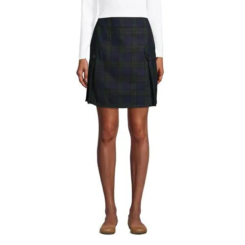 Women's Above the Knee Plaid Side Pleat Skort