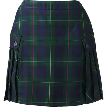Women's Above the Knee Plaid Side Pleat Skort