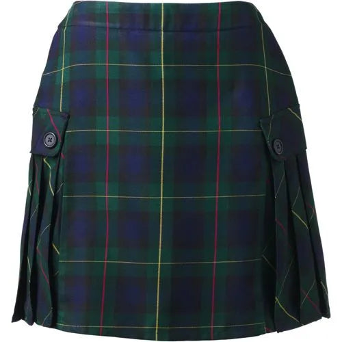 Women's Above the Knee Plaid Side Pleat Skort