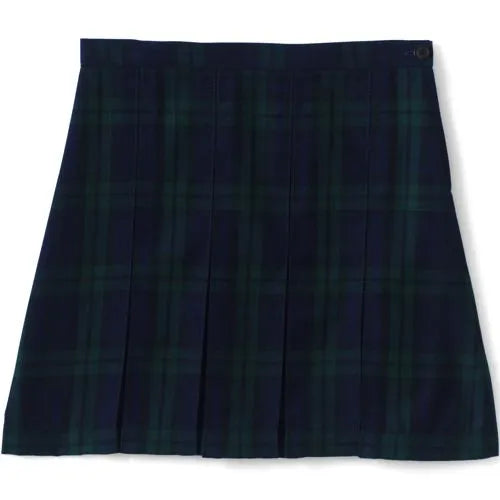 Girls Top of the Knee Plaid Box Pleat Skirt