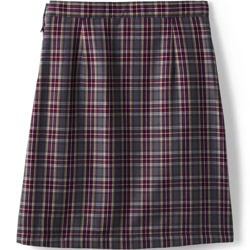 Girls Plaid A-line Skirt Below The Knee