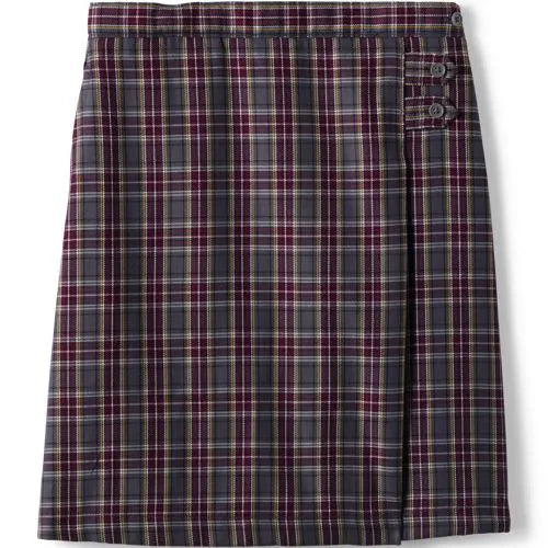 Girls Plaid A-line Skirt Below The Knee