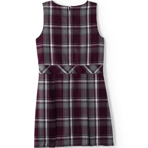 Girls Top of Knee Plaid Jumper