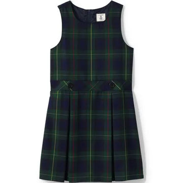 Girls Top of Knee Plaid Jumper