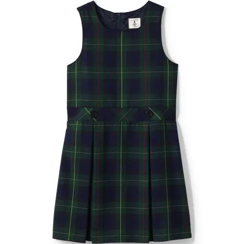 Girls Top of Knee Plaid Jumper
