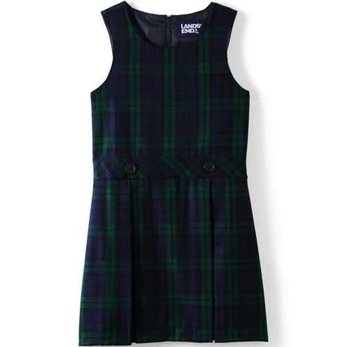 Girls Top of Knee Plaid Jumper