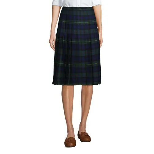 Women's Below The Knee Plaid Pleated Skirt
