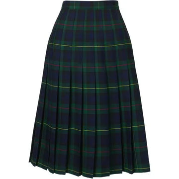 Women's Below The Knee Plaid Pleated Skirt