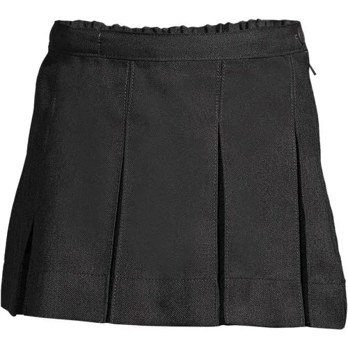 Girls Above the Knee Solid Box Pleat Skirt