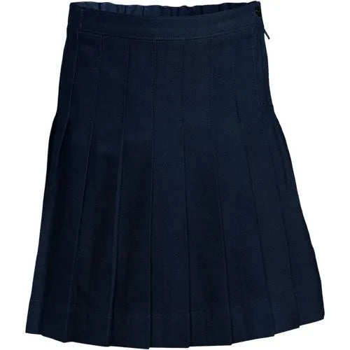 Girls Solid Pleated Skirt Below The Knee