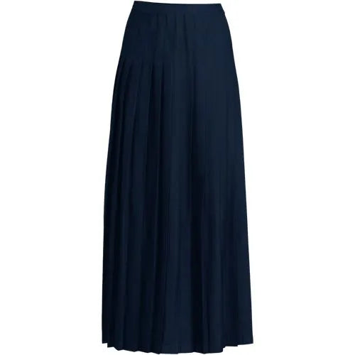 Girls Solid Pleated Skirt Ankle Length