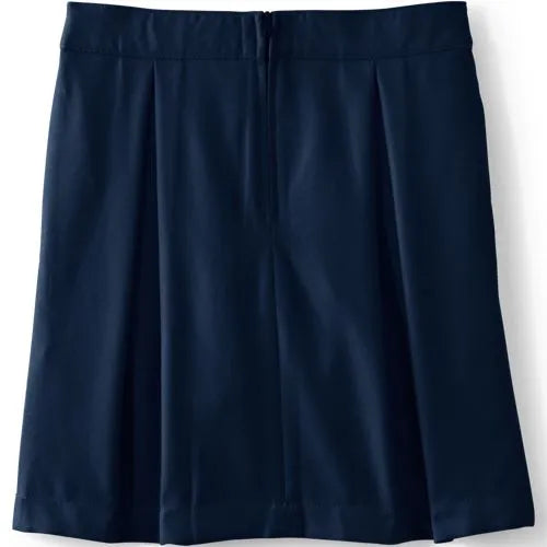 Girls Solid Pleated Skort Top of Knee