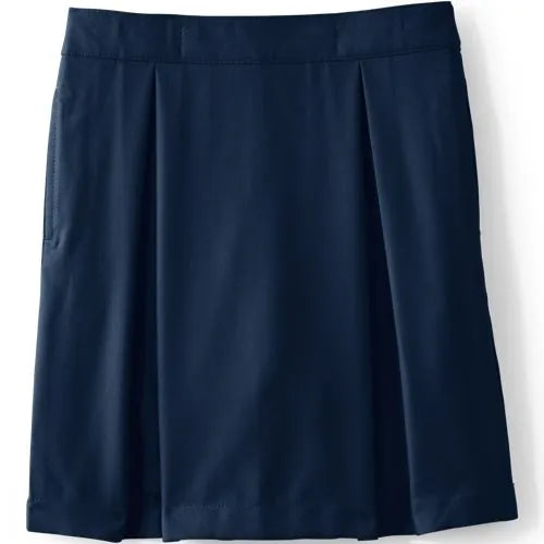Girls Solid Pleated Skort Top of Knee