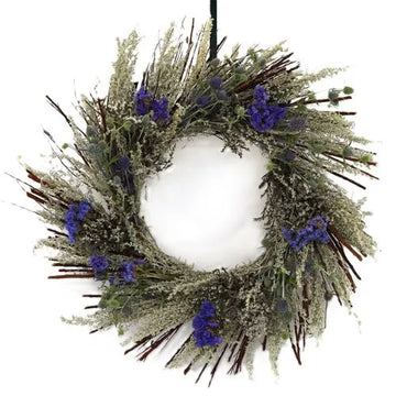 Teufel 18" Dried Blue Statice Wreath