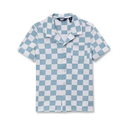 Boys Short Sleeve Slub Camp Shirt