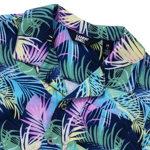 Boys Short Sleeve Slub Camp Shirt