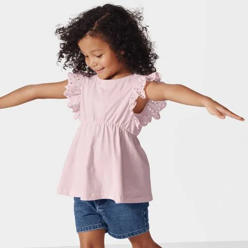 Girls Short Sleeve Peplum Top