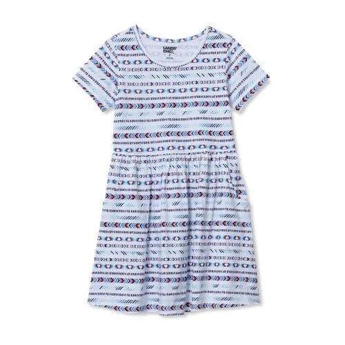 Girls Short Sleeve Gathered Waist Jersey Dress