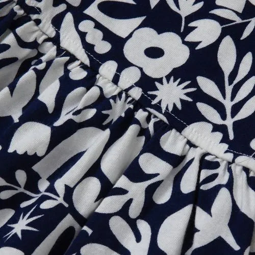 Girls Short Sleeve Gathered Waist Jersey Dress